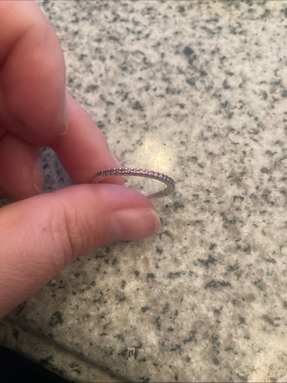 Purple Pave Sterling Stackable Ring